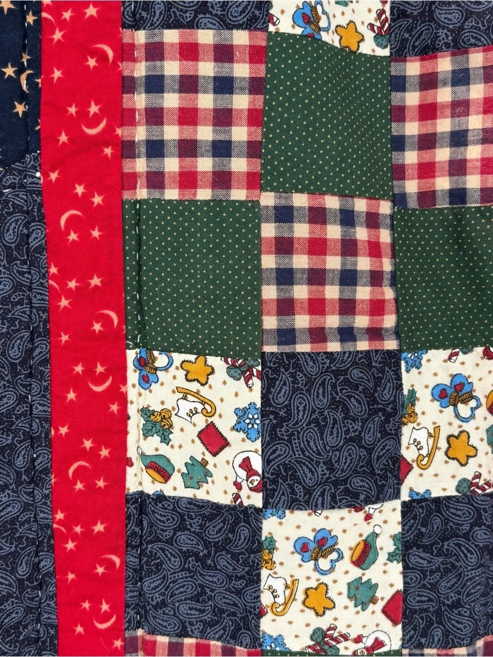 Christmas Quilt Throw Snowmen “Let It Snow” C&F Enterprises Bells Patchwork